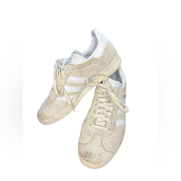Adidas Gazelle Clear Grey Crackle Cloud Off White Shoes Sneakers womens 6.5 - Picture 2 of 10